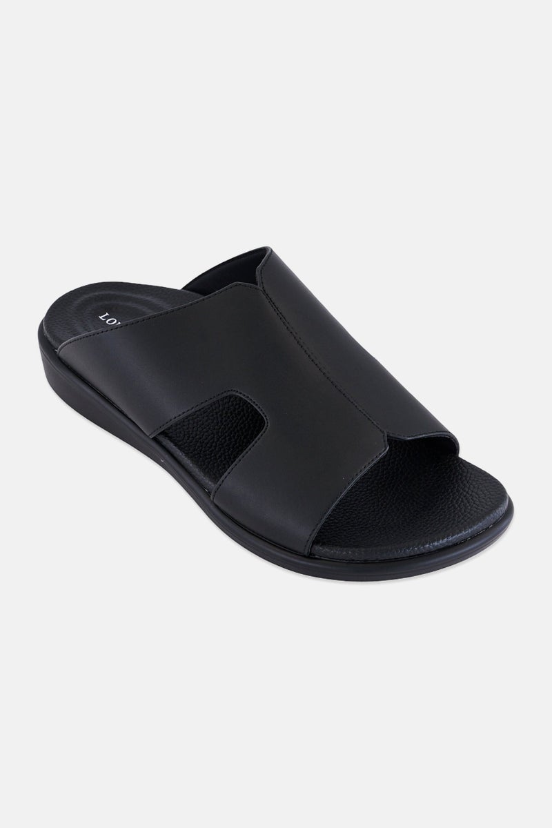 London Fog Men Slip On Arabic Sandals, Black - Image 1